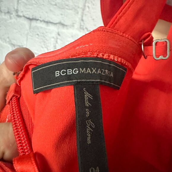 BCBG Red One Shoulder Mini Dress - Picture 3 of 3